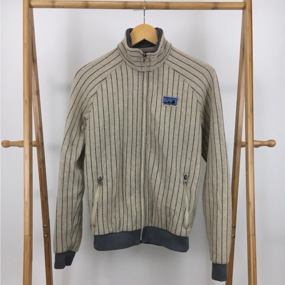 Patagonia Women’s Pinstripe Anniversary Wool Zip Sweater